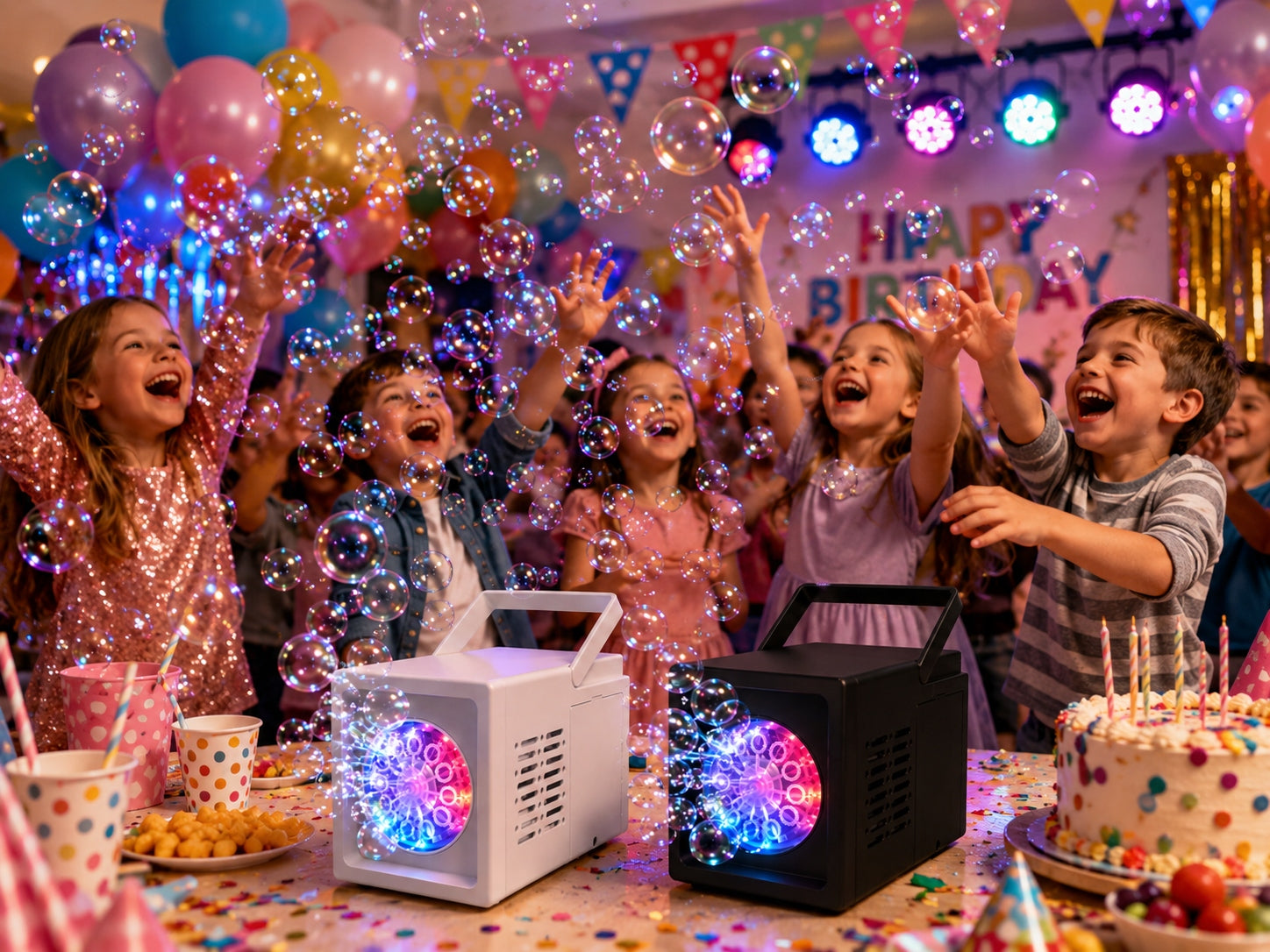 AUTOMATIC SOAP BUBBLE MACHINE 10 HOLES LED PORTABLE Manufacturer code 27688