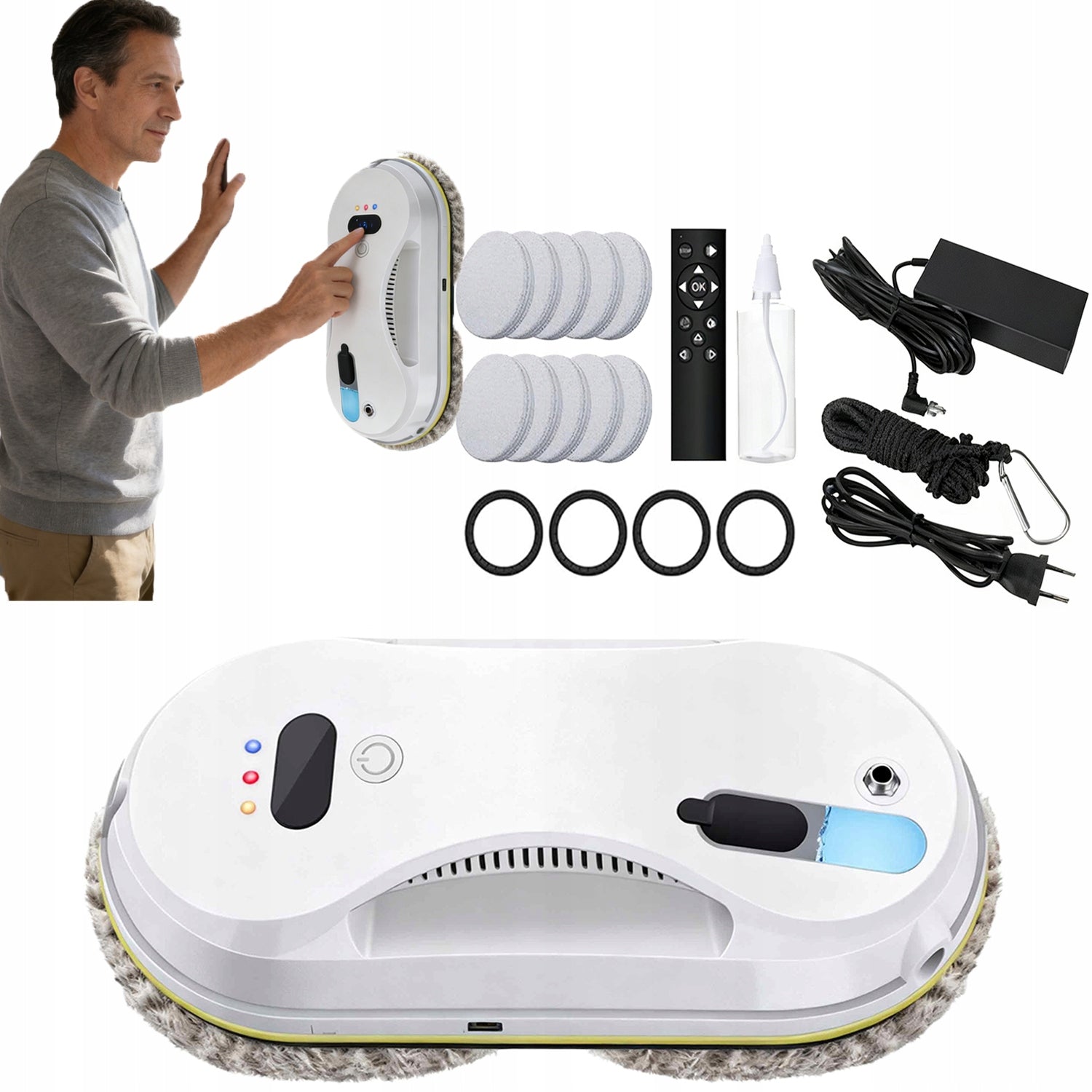 AUTOMATIC TILE FLOOR WINDOW CLEANER 90W 3PATHS OF CLEANLINESS WITHOUT TRACES