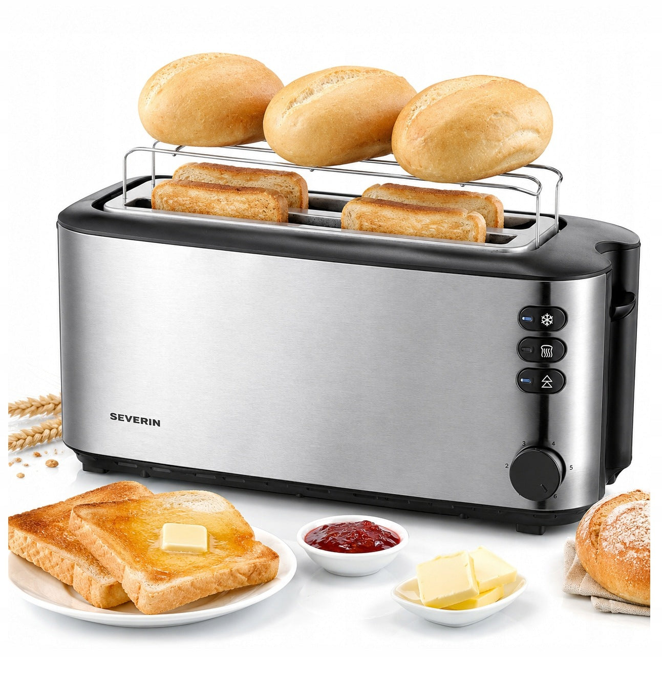 AUTOMATIC TOASTER 1400W GRATE LONG CHAMBERS4 TOAST SEVERIN AT2509