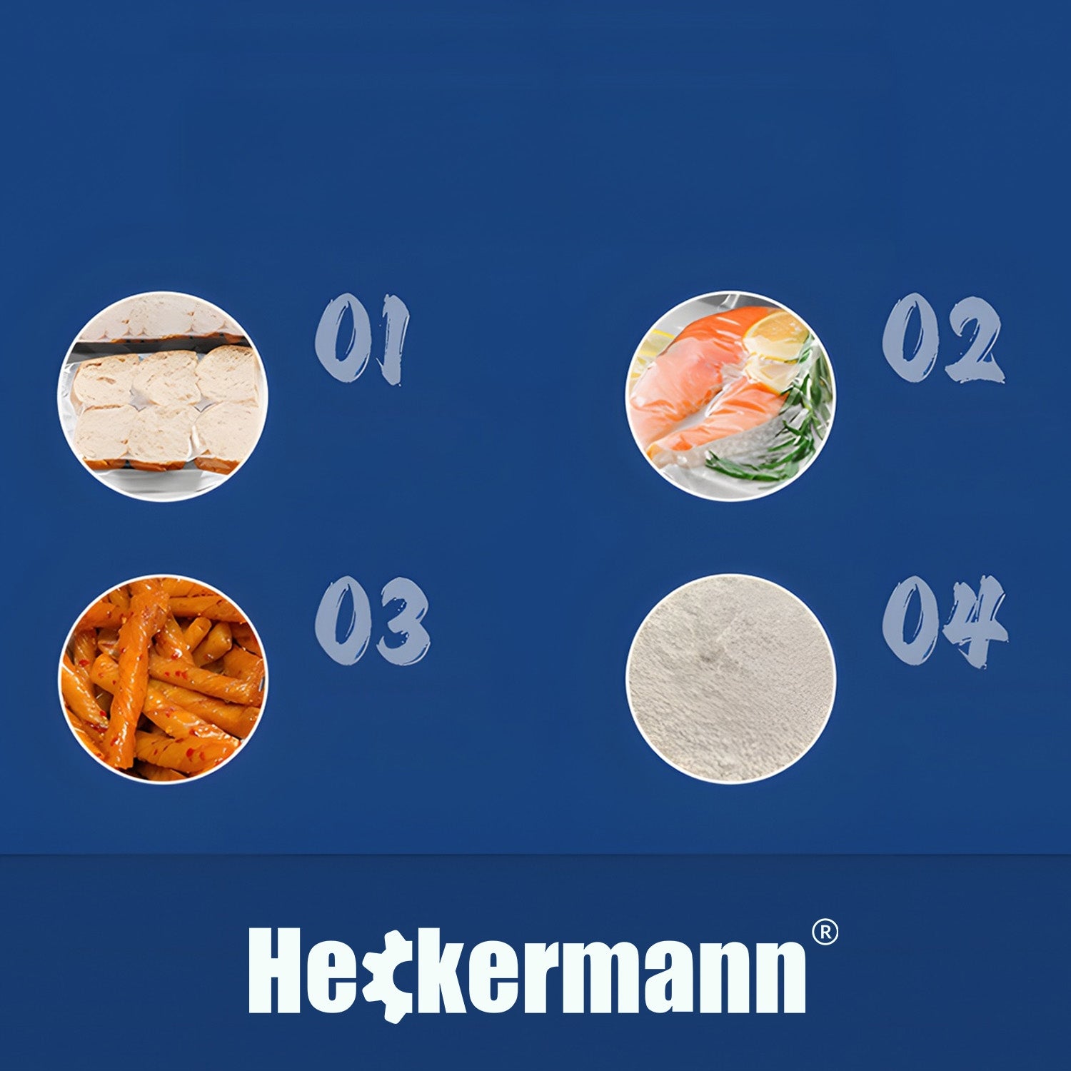 AUTOMATIC VACUUM SEALER FOR FOOD PACKAGING 0,8KPA 130W + FOILS Brand Heckermann