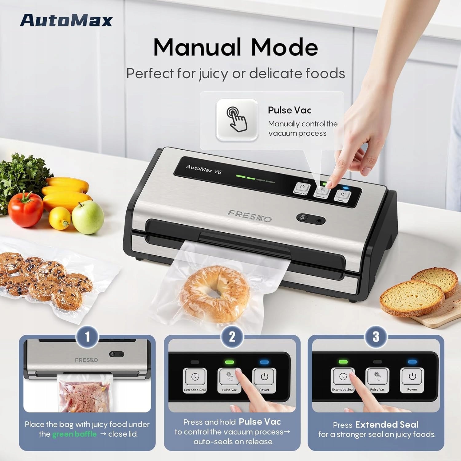 AUTOMATIC VACUUM WELDING MACHINE 140W DOUBLE WELDING KNIFE FRESKO V6 Manufacturer code FRESKO V6