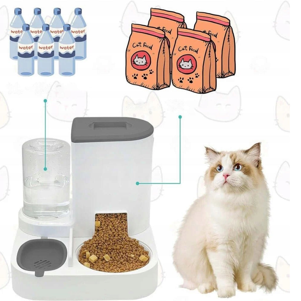 AUTOMATIC WATER AND FOOD FEEDER CAT AND DOG BOWL DISPENSER 2IN1 Packaging status original