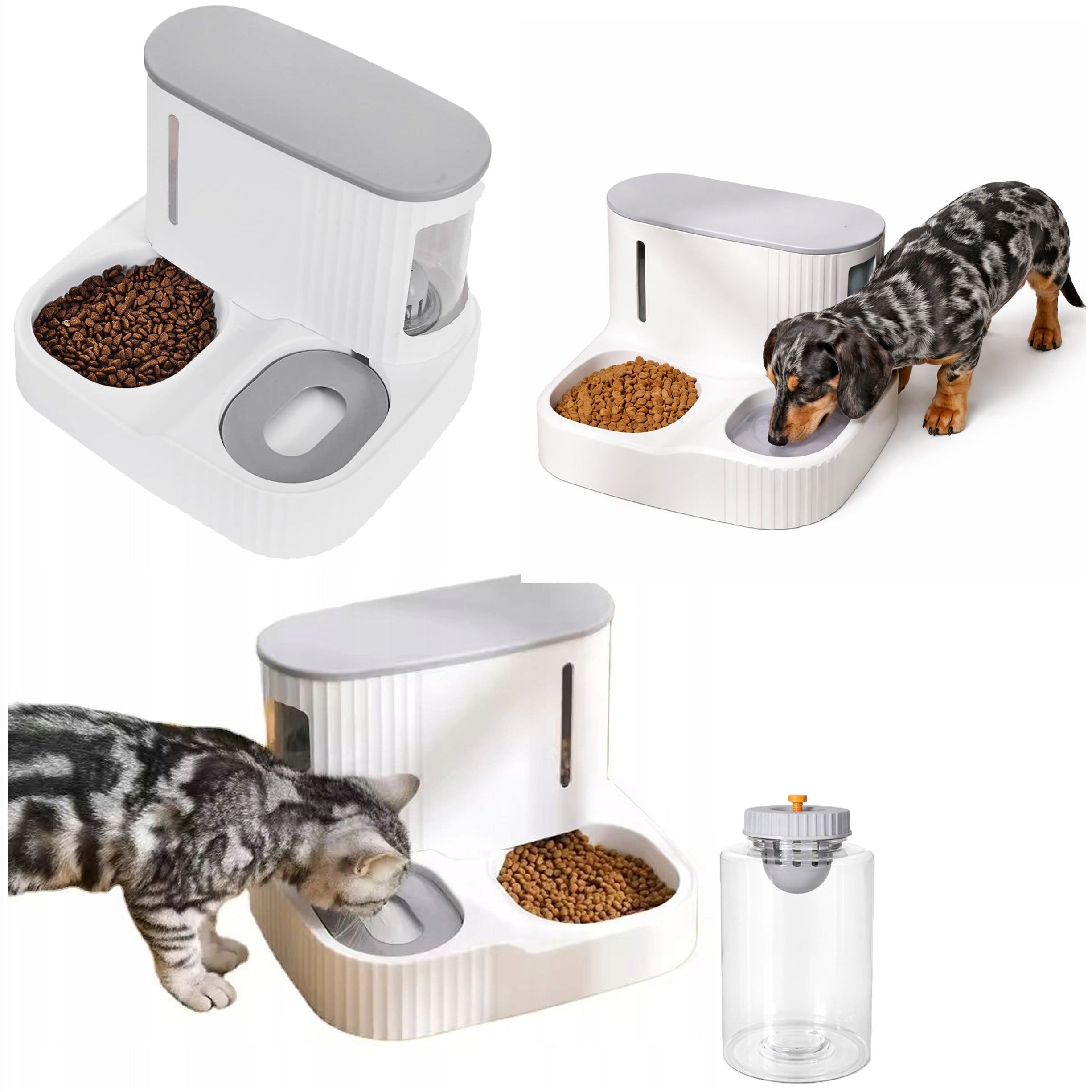 AUTOMATIC WATER AND FOOD FEEDER CAT AND DOG DRINKER BOWL 2IN1