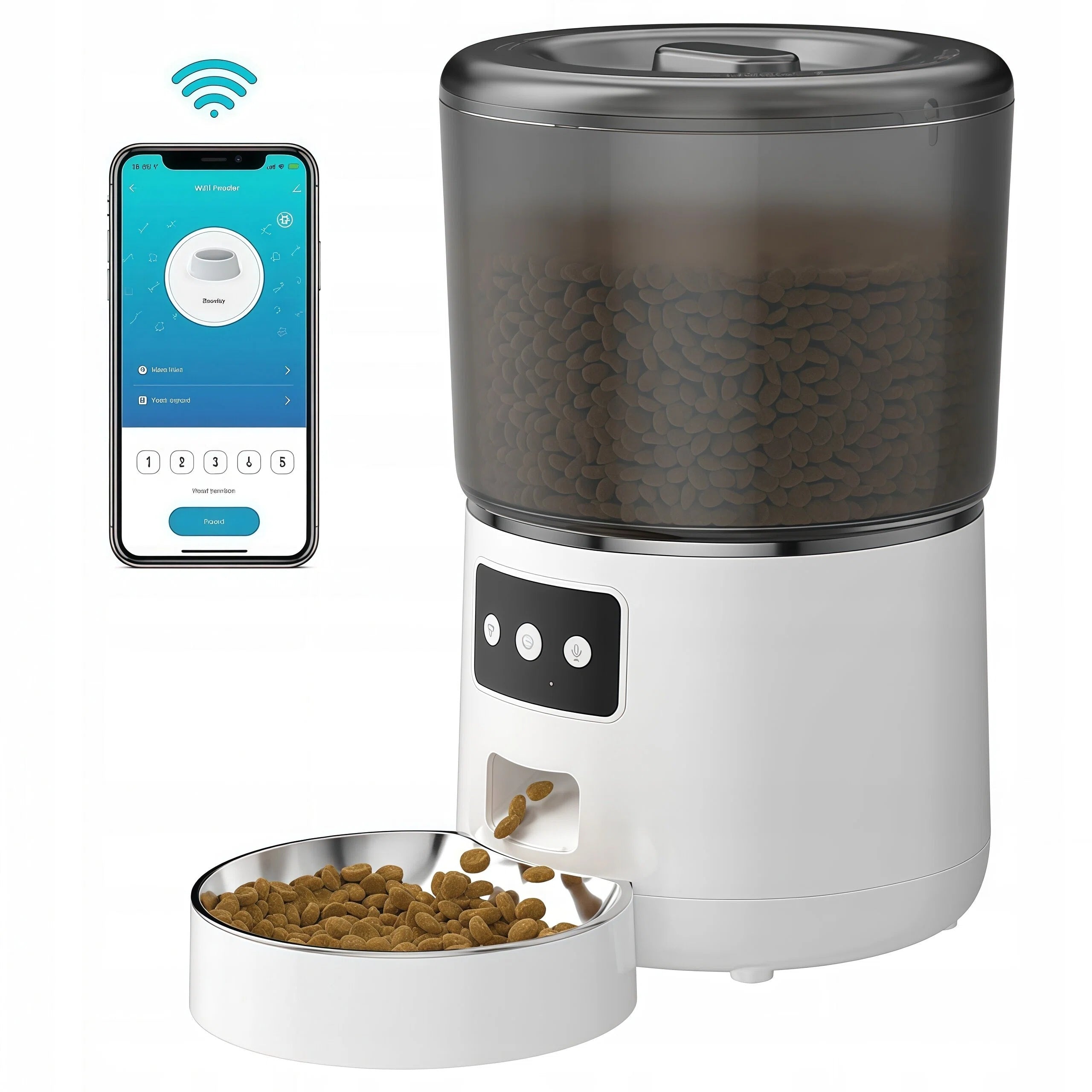 AUTOMATIC WIFI PET FEEDER CAT DRY FOOD DISPENSER WI-FI 4L Brand no brand