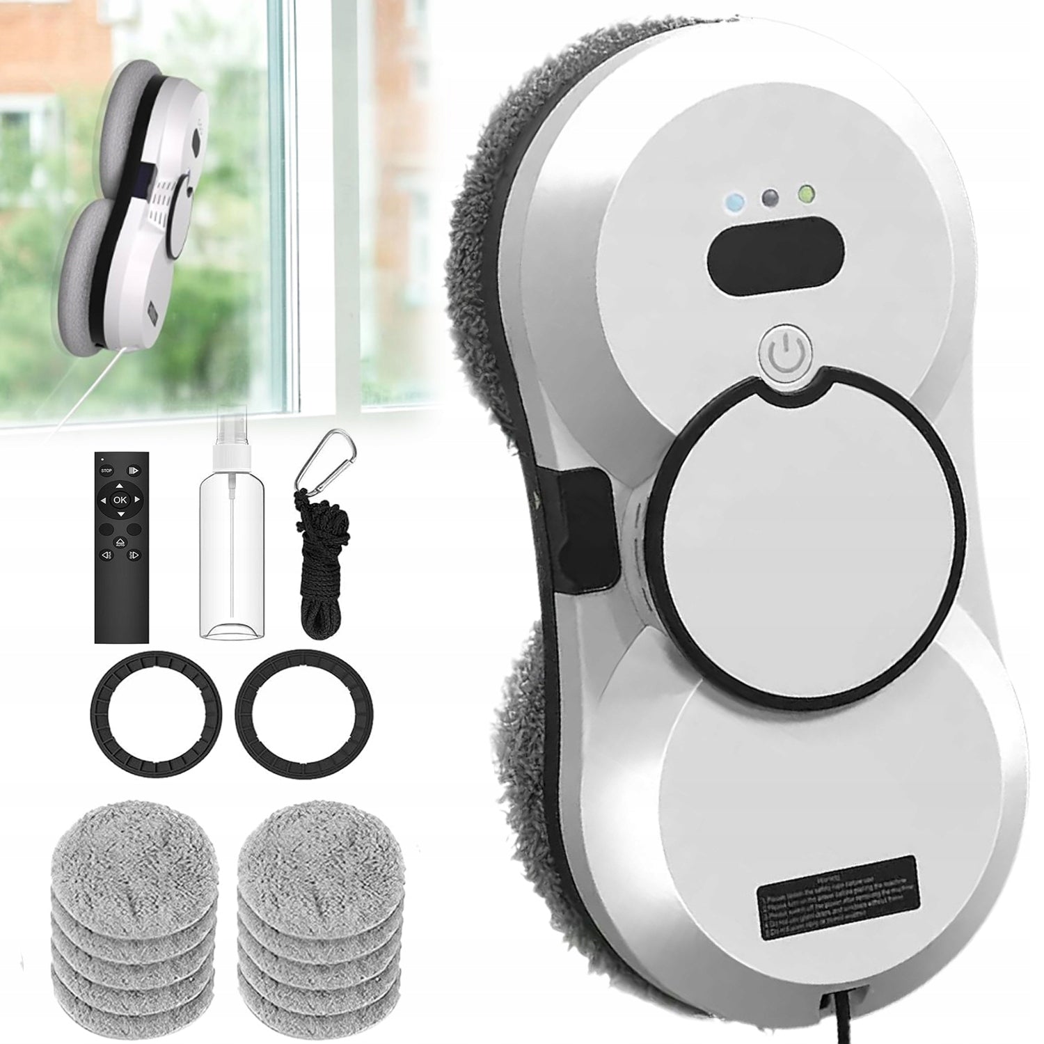 AUTOMATIC WINDOW CLEANING ROBOT MIRROR GLASS WITH AUTO SPRAY 5600PA SAFE