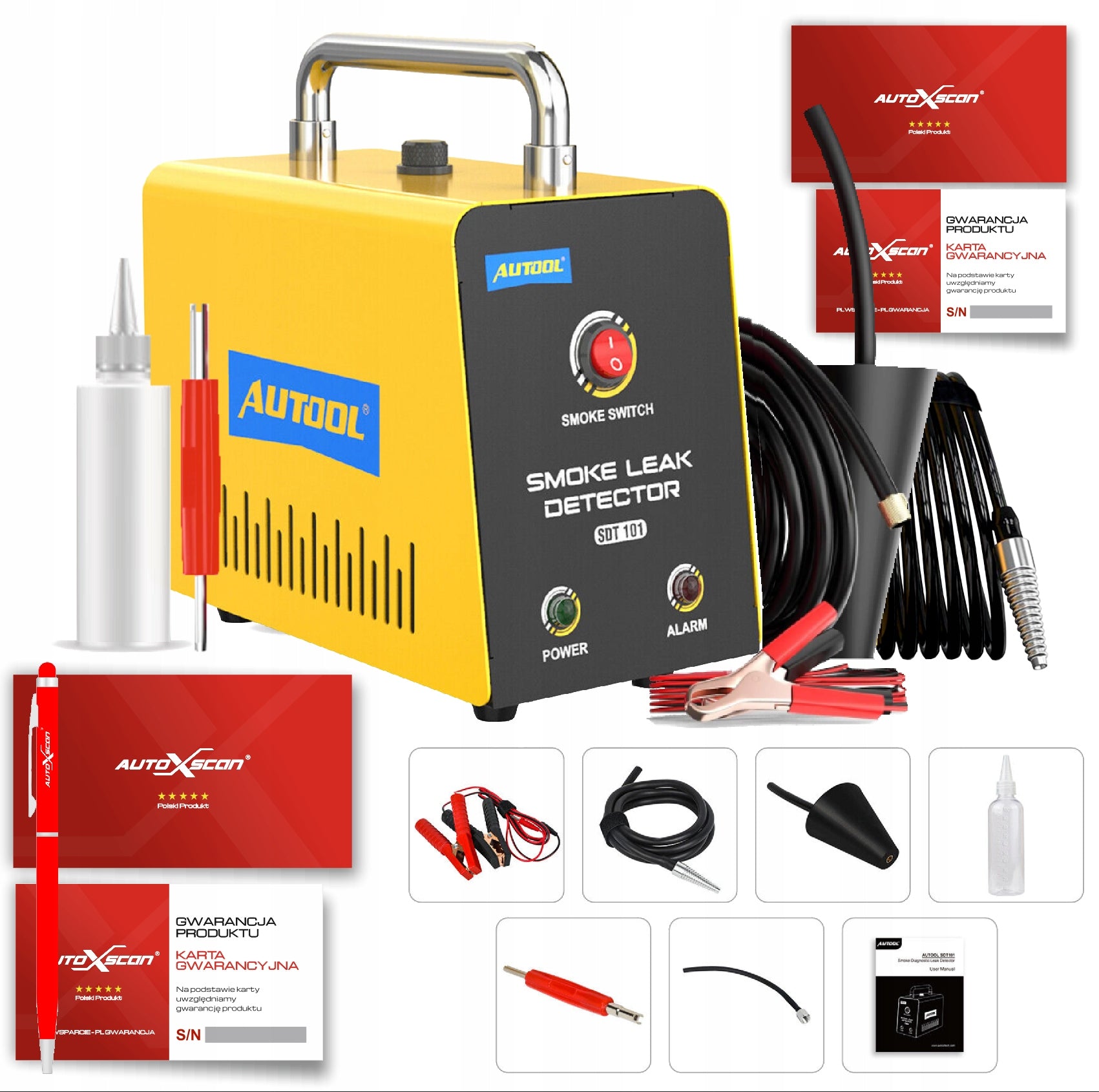 AUTOOL SDT101 LEAK TESTER SMOKE GENERATOR+CONE+CORK SET FREEBIE Brand Autool