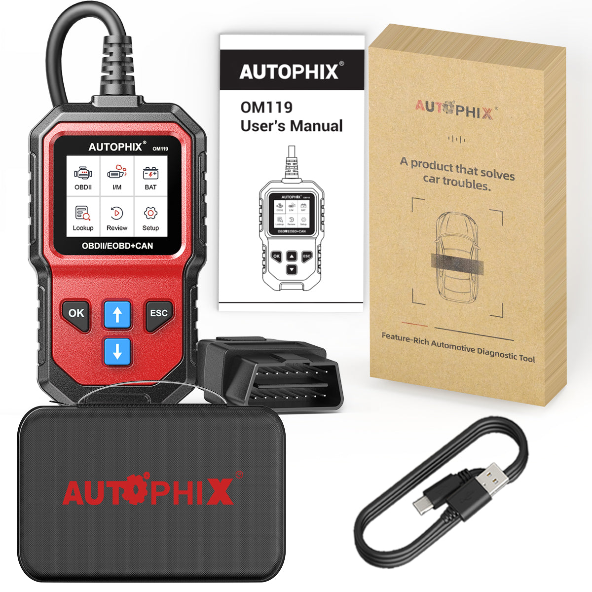 AUTOPHIX OM119 Skaner OBD2 / Odczyt kodów błędu / Polski język Manufacturer code AUTOPHIX OM119 OBD OBD