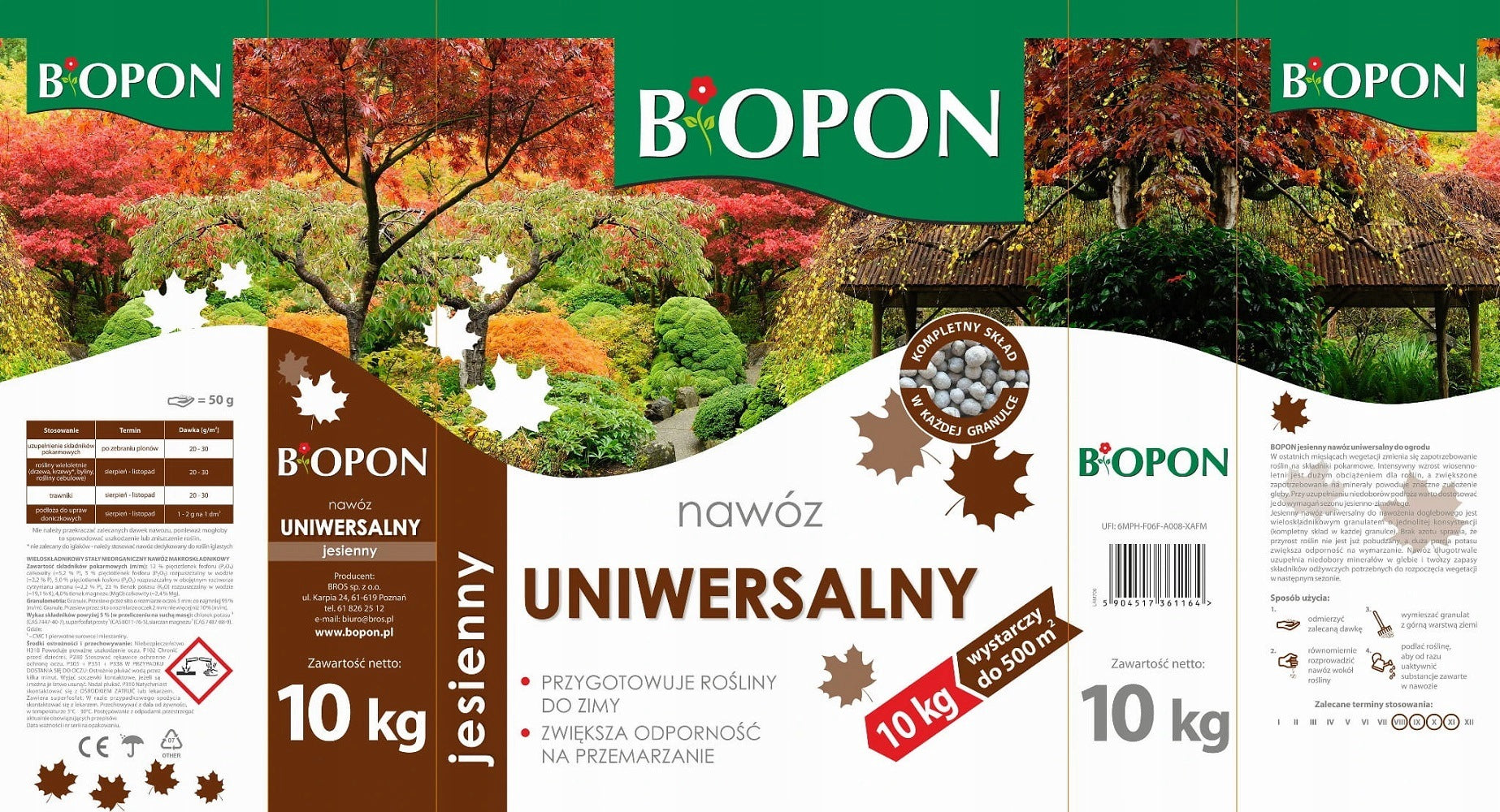 AUTUMN Fertilizer UNIVERSAL Granulated BiOPON for Garden Bopon - 10kg Bag Packaging status original