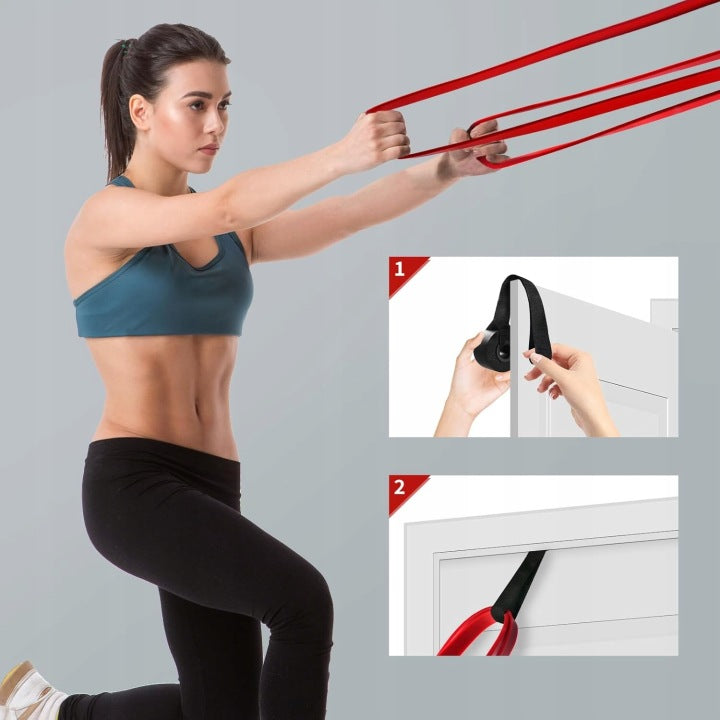 AUVIM - Resistance Band Set with 2 Resistance Levels + Door and Bag Anchor Manufacturer code 76543
