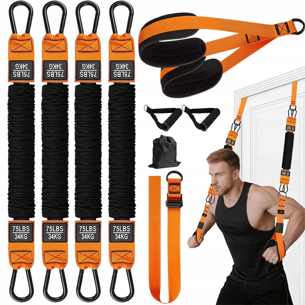 AUXILIARY PULL-UP STRAPS ADJUSTABLE 75-300LBS RESISTANCE BANDS SET