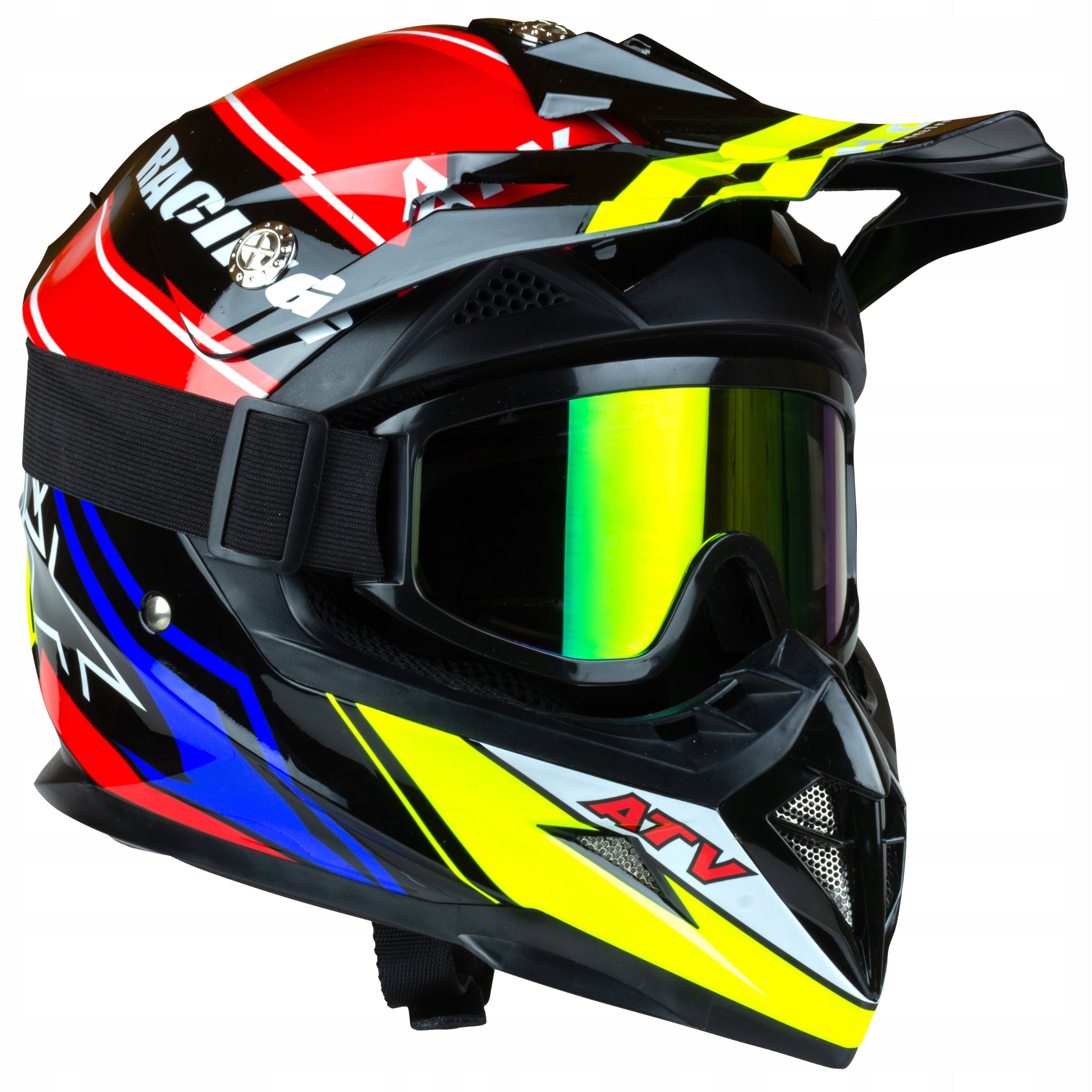 AV HORN MOTORCYCLE HELMET RACING CROSS QUAD GOGGLES L
