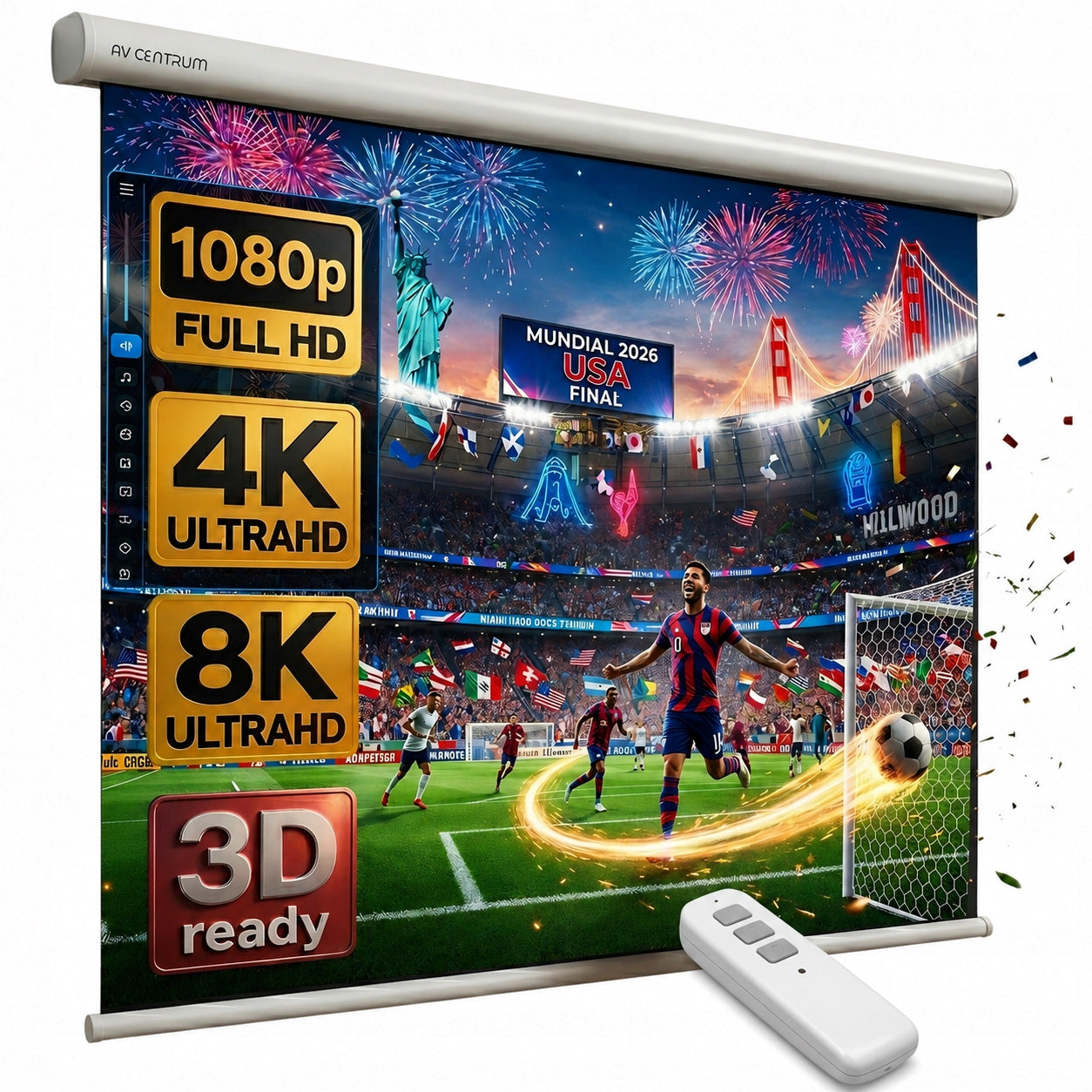 AVC-E200 111" 200x200 AVCENTRUM ELECTRIC WALL PROJECTION SCREEN Manufacturer code AVC-E200