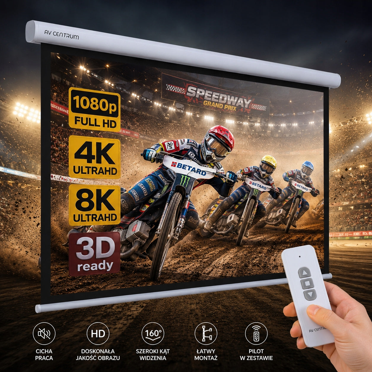AVC-E301 150" 300x220 AVCENTRUM ELECTRIC WALL PROJECTION SCREEN