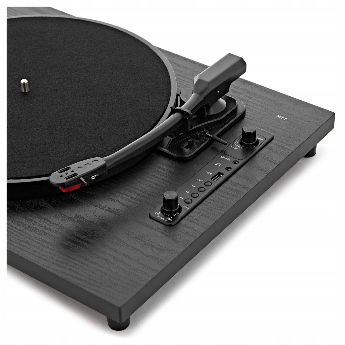 AVCOM Contemporary Turntable with Amplifier and Speakers, Black Product depth 27.3 cm
