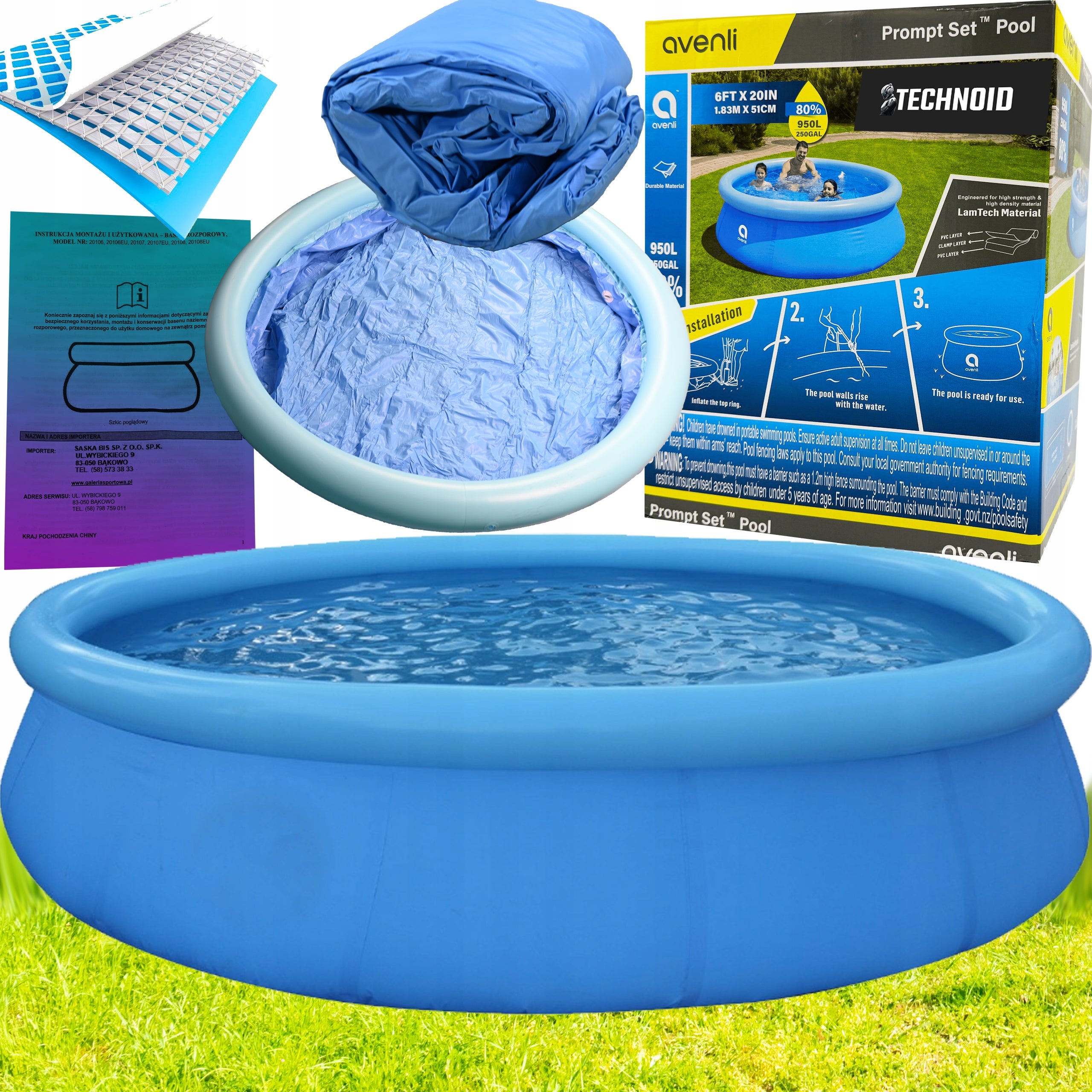 AVENLI TECHNOID 6in1 EXPANSION GARDEN POOL FOR CHILDREN 3 LAYERS Height 51 cm