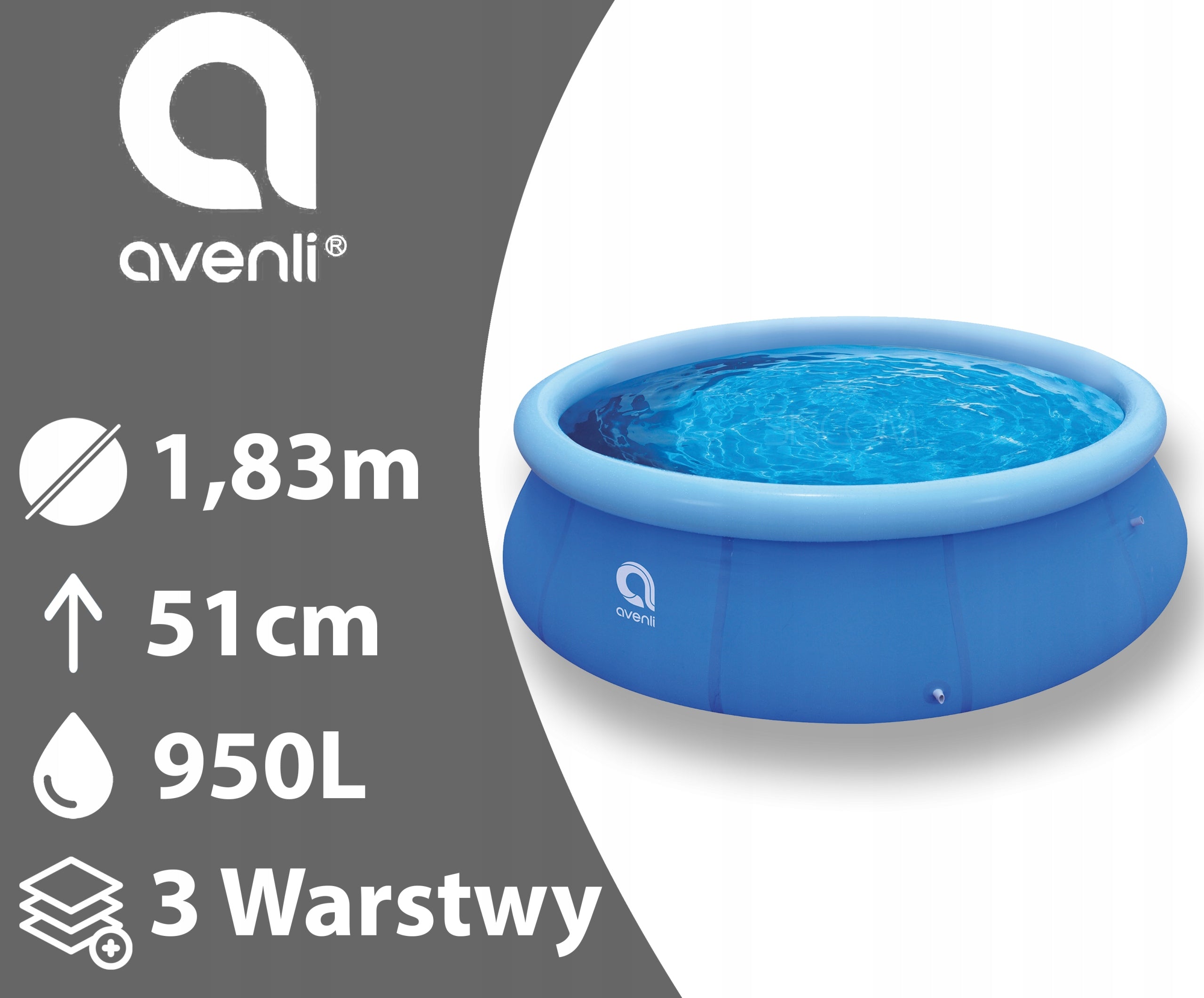 AVENLI TECHNOID 6in1 EXPANSION GARDEN POOL FOR CHILDREN 3 LAYERS Volume 1000 l
