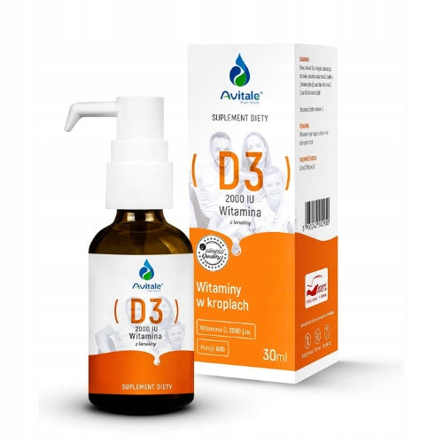 AVITALE Vitamin D3 2000 IU from Lanolin Olive 30ml IMMUNITY - TEETH - BONES Manufacturer code 5903242582950