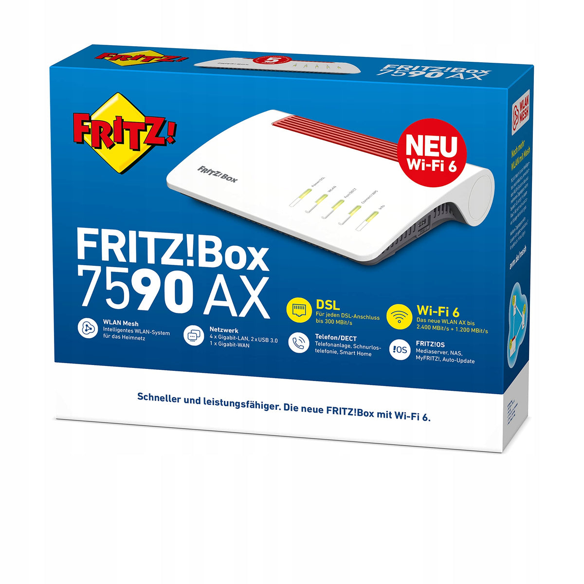 AVM FRITZ!Box 7590 AX 802.11ax router (Wi-Fi 6) Manufacturer code 4610122