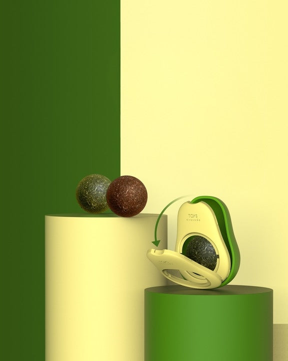 AVOCADO SHAPED CAT TOY WITH CATNIP ROTATING BALL FOR LICKING EAN (GTIN) 5906792154738