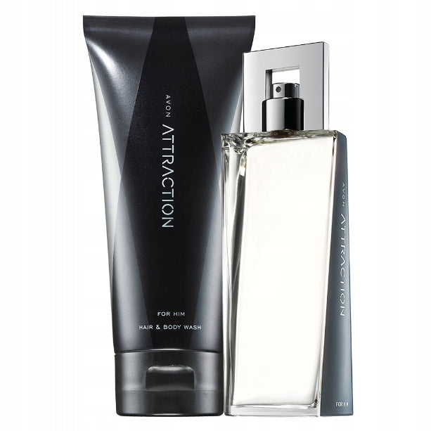 AVON ATTRACTION SET OF 2 COMSETICS EAU DE TOILETTE 75 ML GEL 200 ML