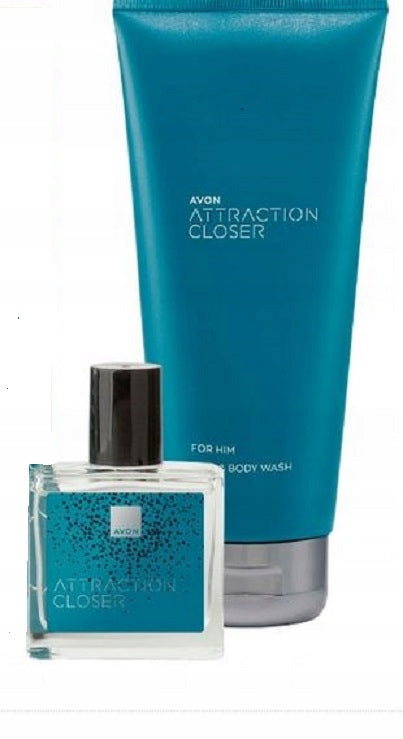 AVON Attraction Closer Gift Set for Him Water 30 ml + Gel 200 ml