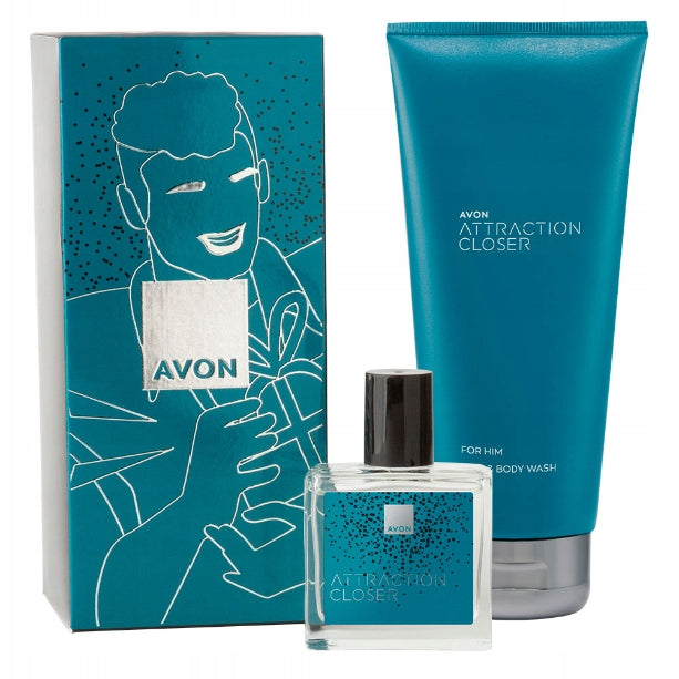 AVON Attraction Closer eau de toilette and body wash for Him