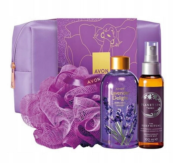 AVON GIFT SET MOMENTS OF REST WITH COSMETIC BAG 4 PIECES GIFT