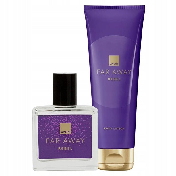AVON SET FAR AWAY REBEL 2 COSMETICS WATER 30 ML + LOTION 125 ML FOR HER