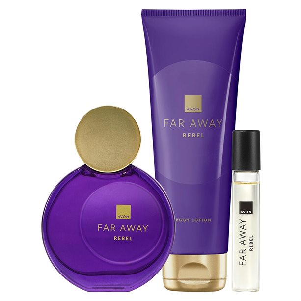 AVON SET FAR AWAY REBEL 3 PIECES