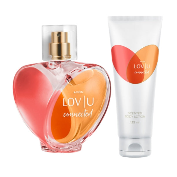 AVON SET OF 2 COSMETICS LOV U CONNECTED WATER + LOTION
