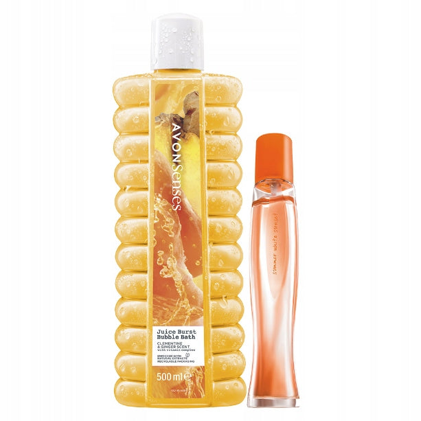 AVON SET OF 2 COSMETICS SUMMER WHITE SUNSET 50 ML LIQUID JUICE BURST 500 ML