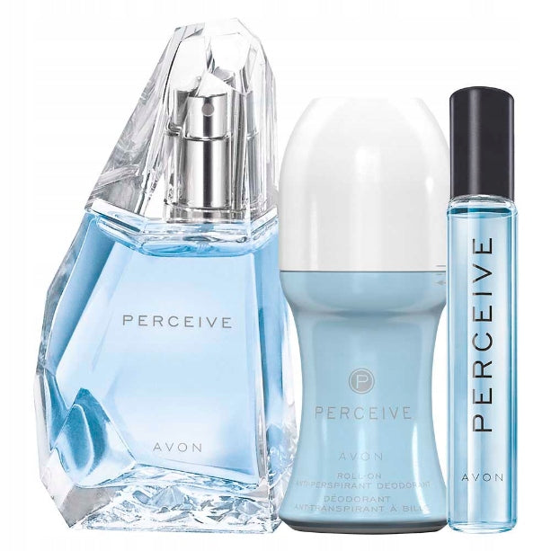 AVON SET PERCEIVE WATER 50 ML WITHOUT + BALL 50 ML + PERFUME 10 ML