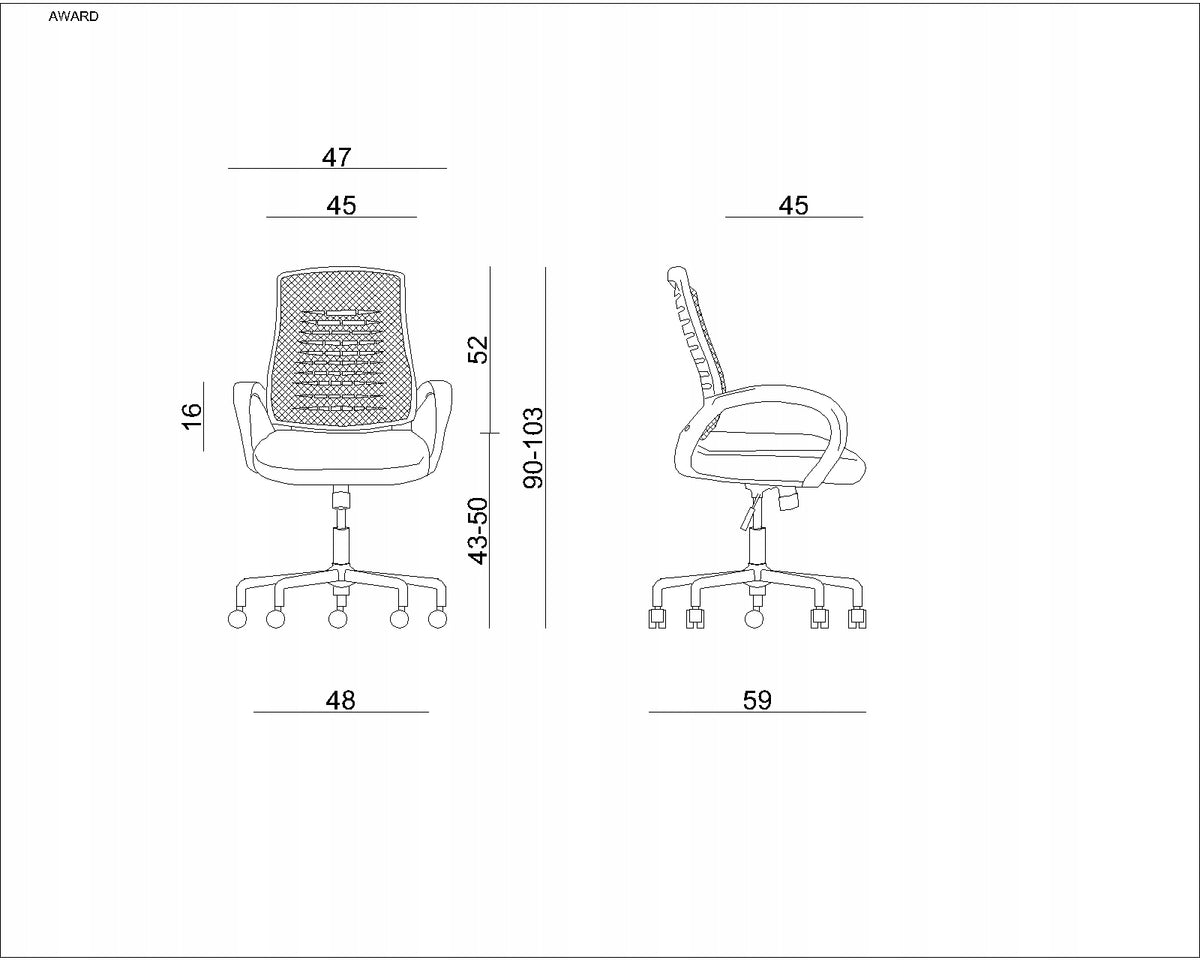 AWARD office chair red mesh Unique Manufacturer code W-120-2