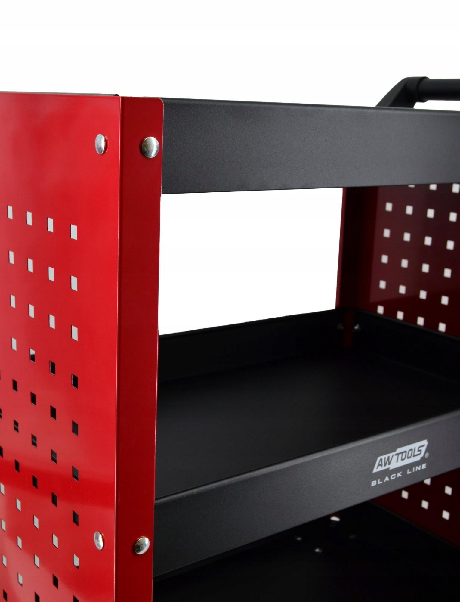 AWTOOLS METAL WORKSHOP TROLLEY 3 LEVELS + PERFORATION Weight 13.5 kg