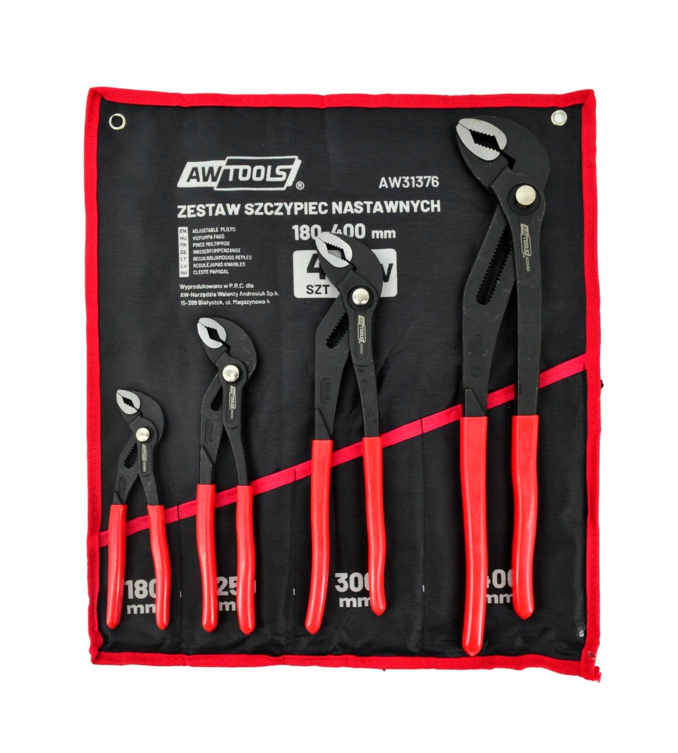AWTOOLS SET OF ADJUSTABLE PLIERS 4pcs (7/10/12/16")