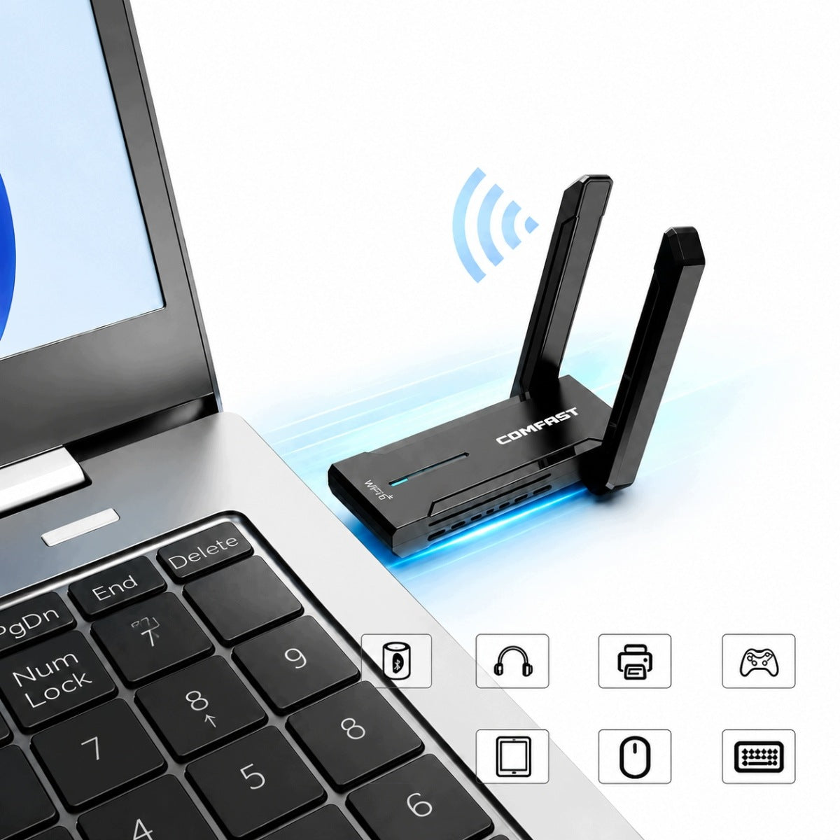 AX5400M ADAPTER NETWORK CARD WiFi Wi-Fi TO USB ANTENNA 5400Mbps WPA3 Card type external