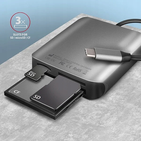 AXAGON CRE-S3C SuperSpeed USB-C UHS-II čtečka Kind universal