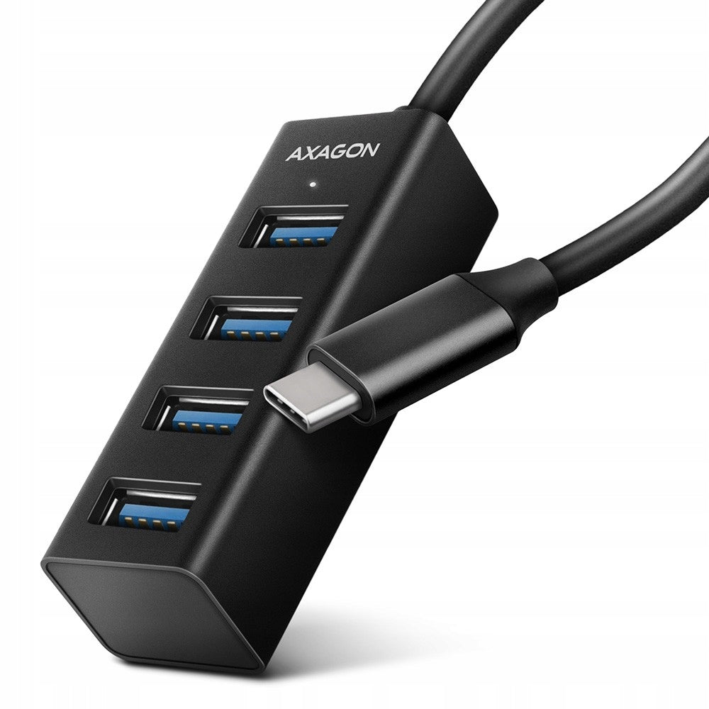 AXAGON HUE-M1C Hub 4-Port Mini Metal USB 3.2 Gen 1, 20cm USB-C Cable