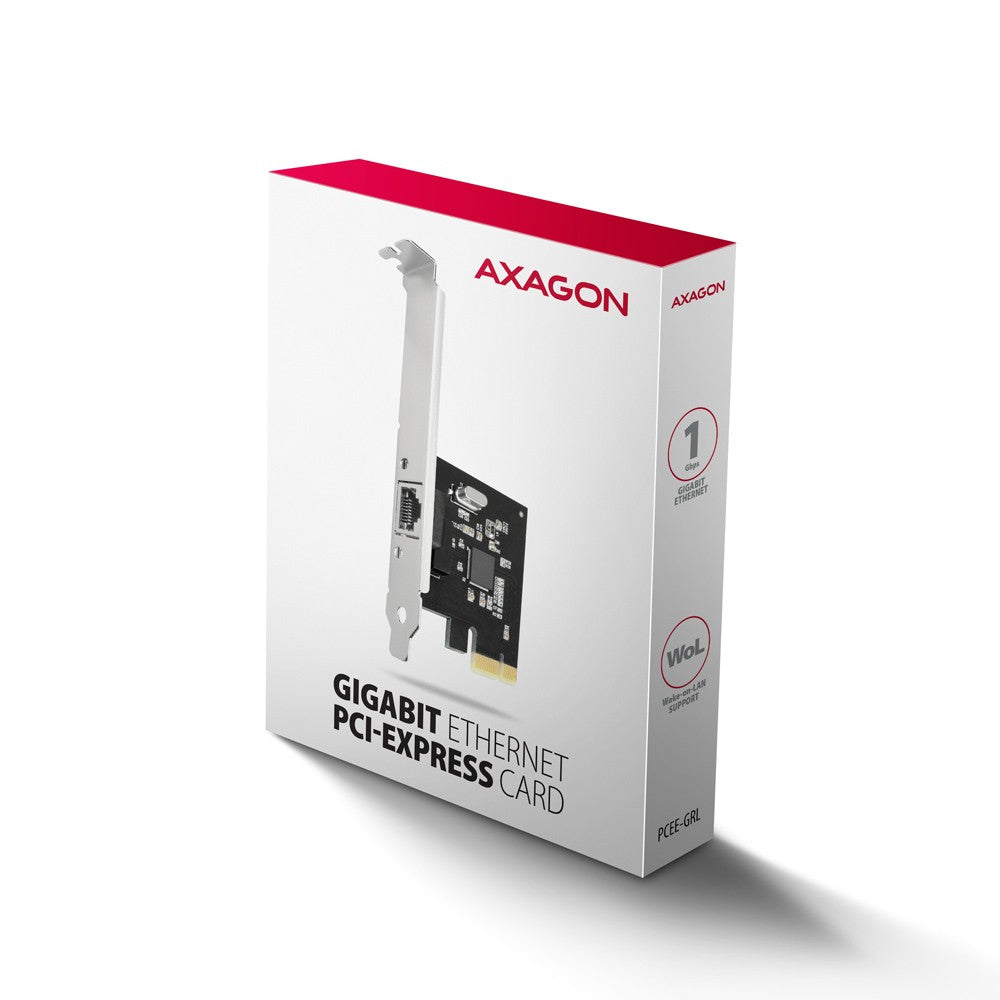 AXAGON PCEE-GRL PCIe network card 1x Gigabit Ethernet RJ-45 port, chi Packaging status original