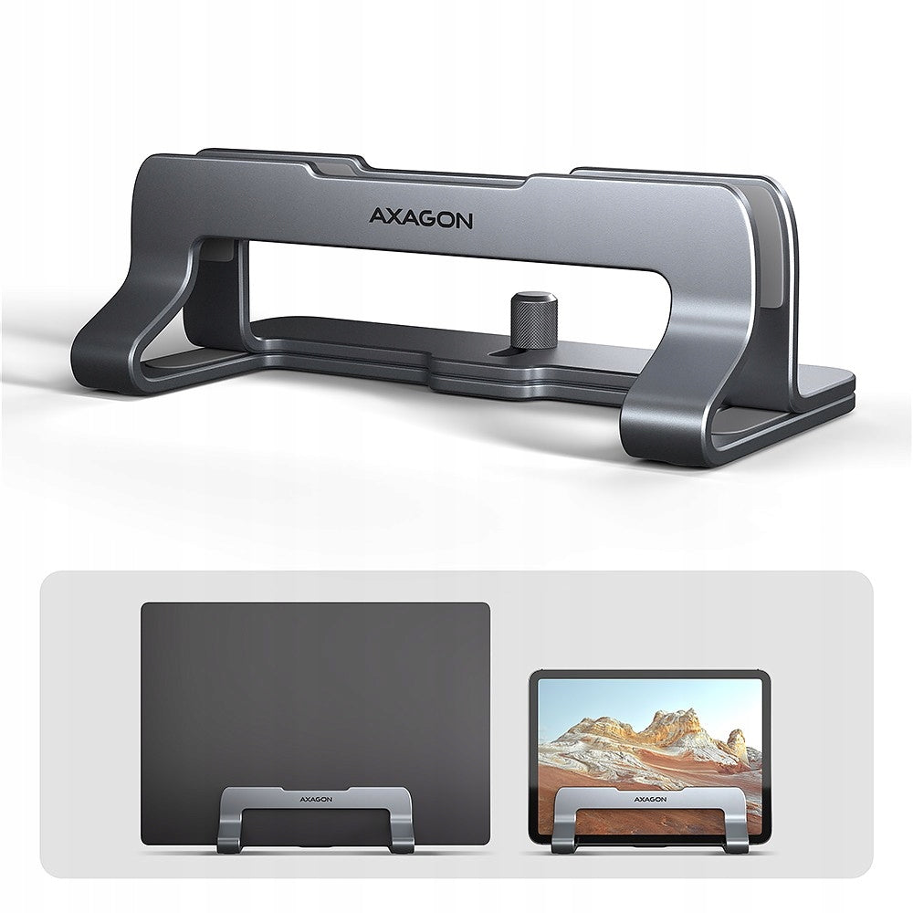 AXAGON STND-VG Laptop Base Aluminum 10-17,3 Inch Vertical, Grey