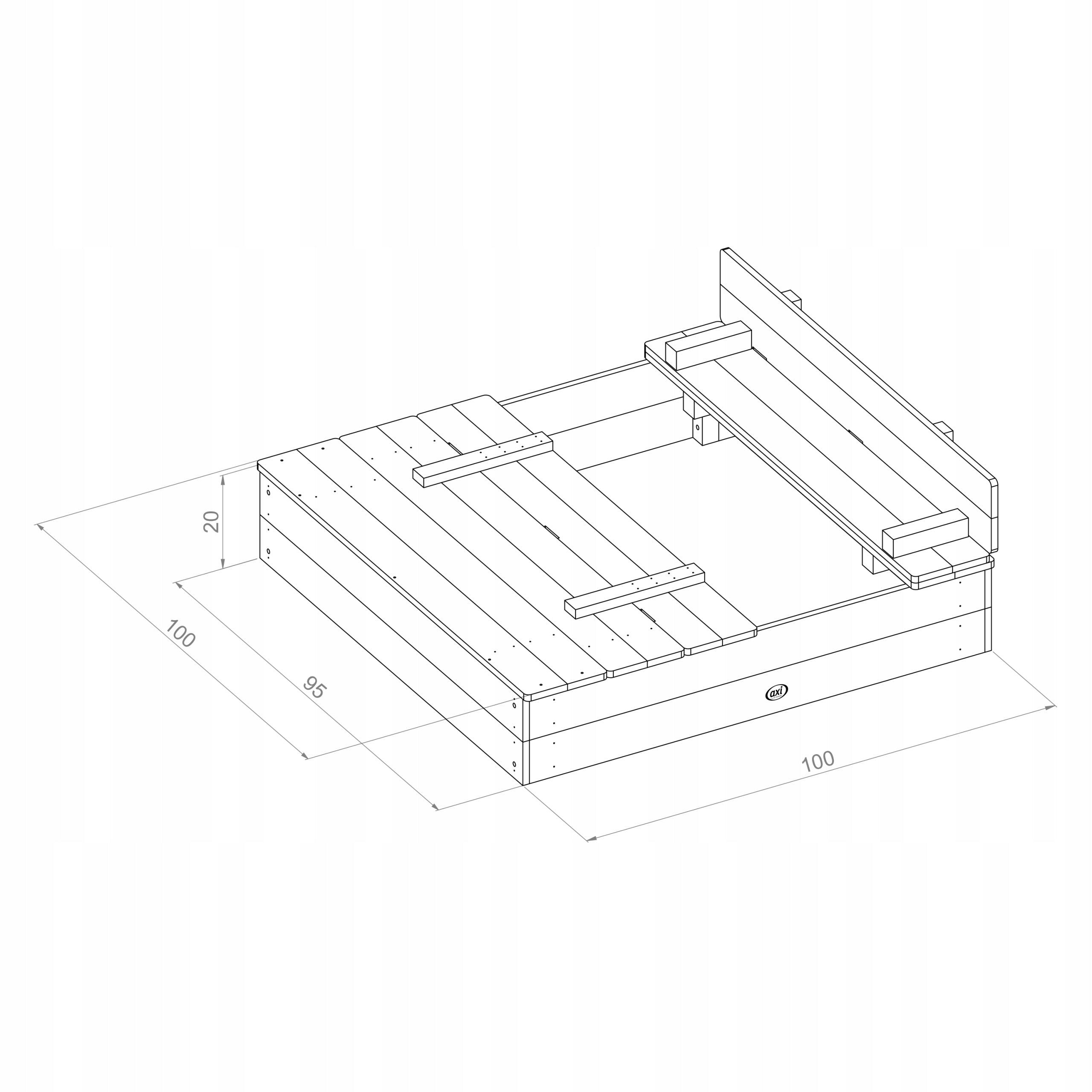 AXI FSC wood sandbox with lava and cover 100 x 95 x 20 cm Kind wooden