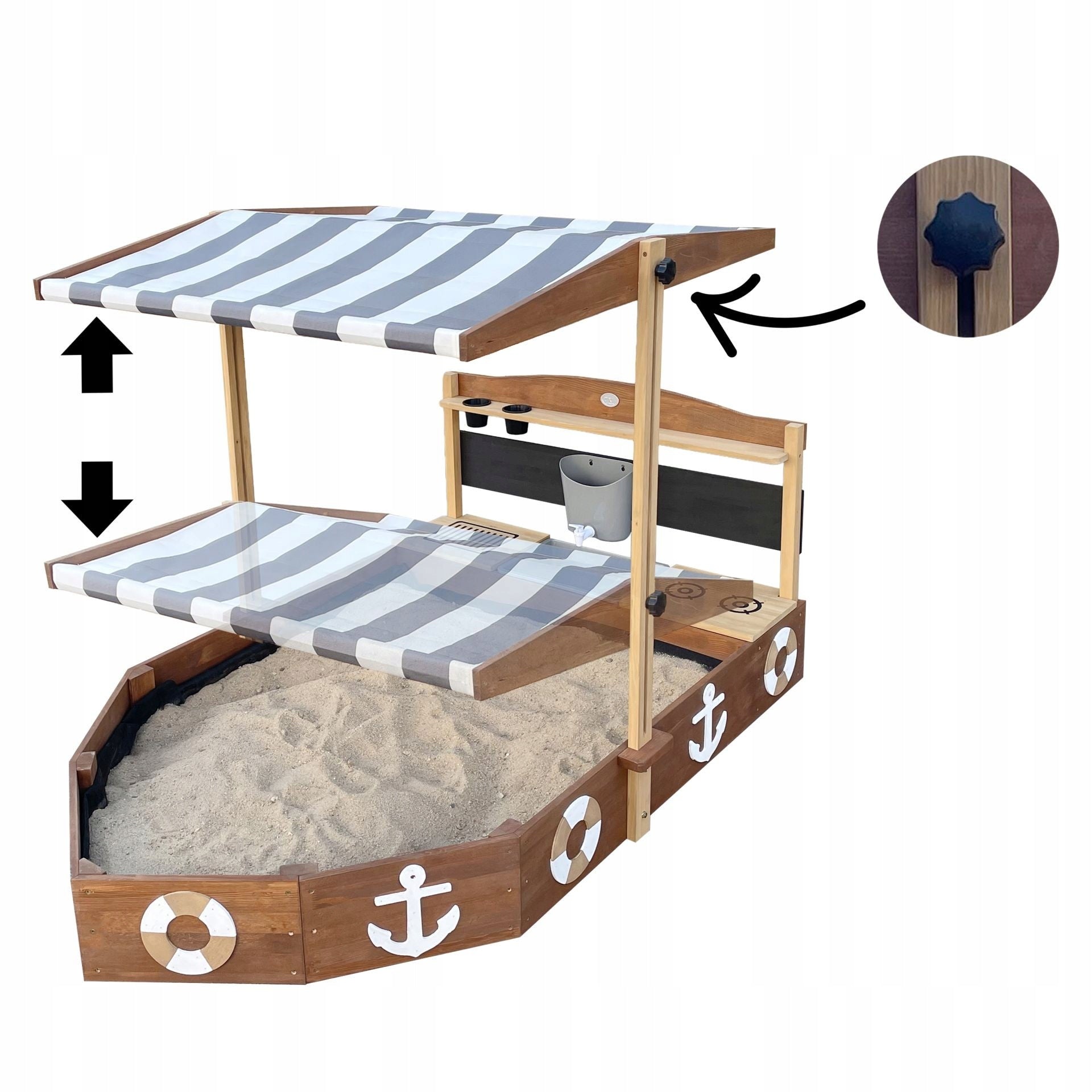 AXI Sandbox Wooden ship with kitchen Kind wooden