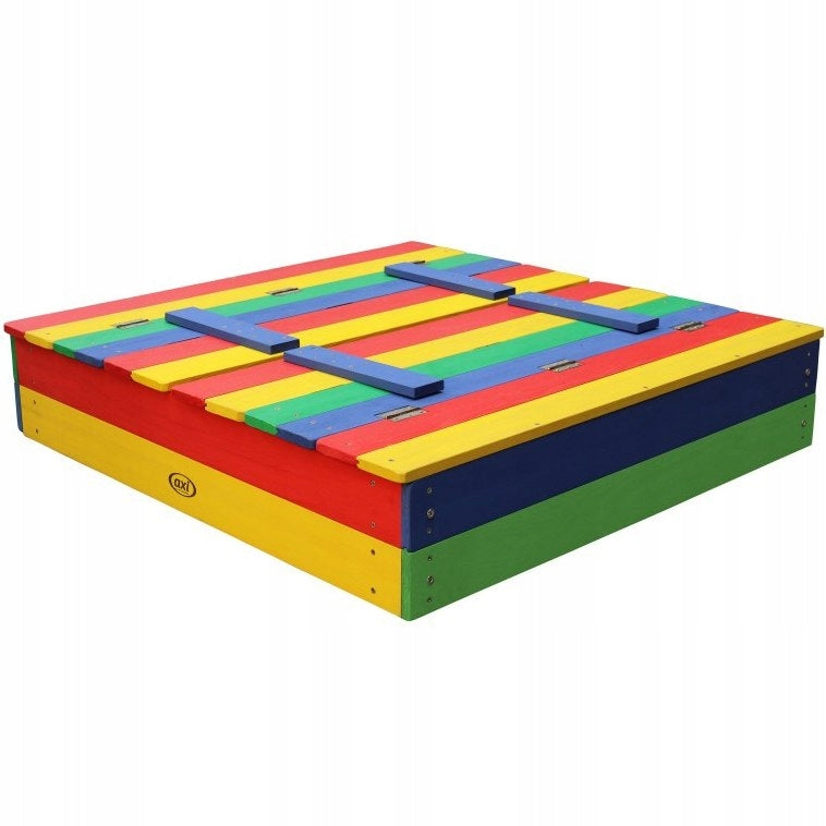 AXI Wooden Sandbox Ella Rainbow Covered with Benches Kind wooden