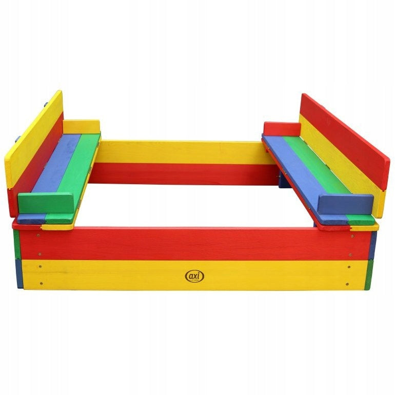 AXI Wooden Sandbox Ella Rainbow Covered with Benches