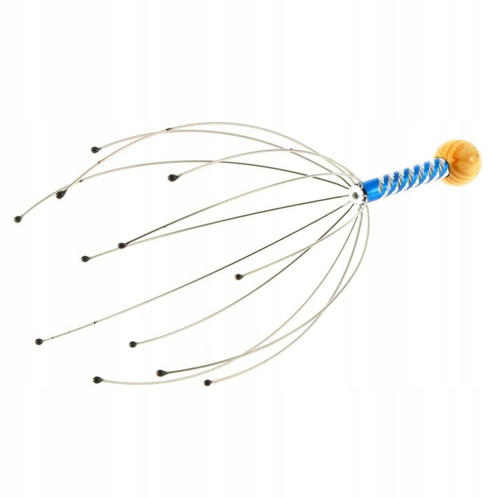 AYURVEDIC MASSAGER RELAXING SCALP MASSAGE SCRATCHER OCTOPUS XL Color silver