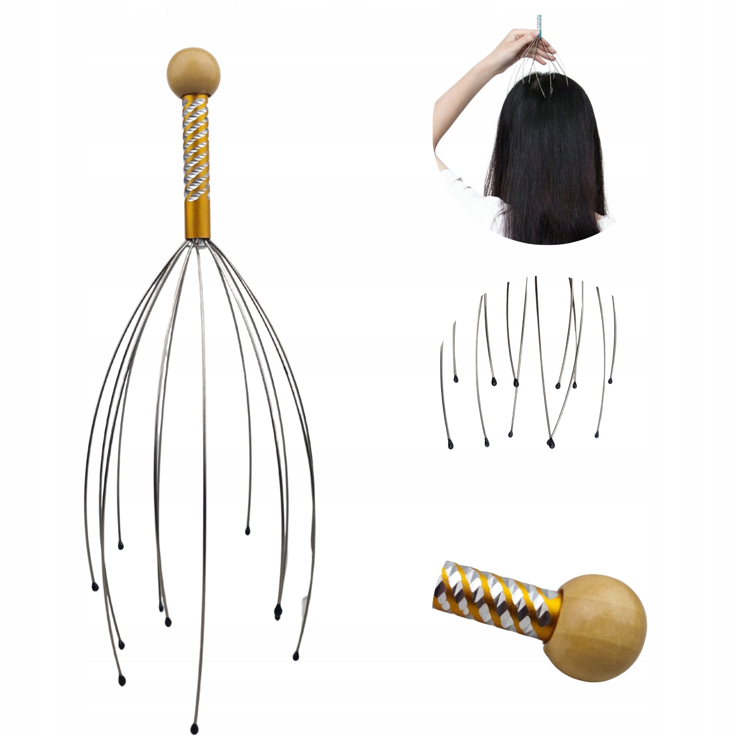 AYURVEDIC SCALP MASSAGER SPIDER SCRATCHER FOR RUBBING LUX