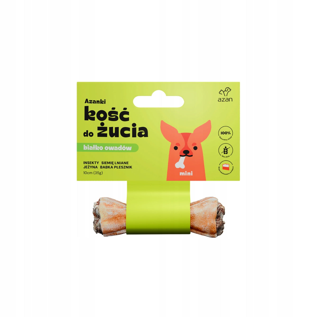 AZANKI DOG CHEWING BONE WITH INSECTS AND FLAXSEED MINI 10CM