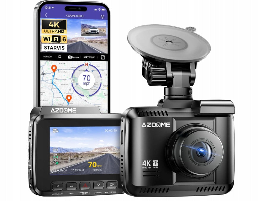 AZDOME GS63H 4K – Car camera with Wi-Fi 6 and GPS | Night recording