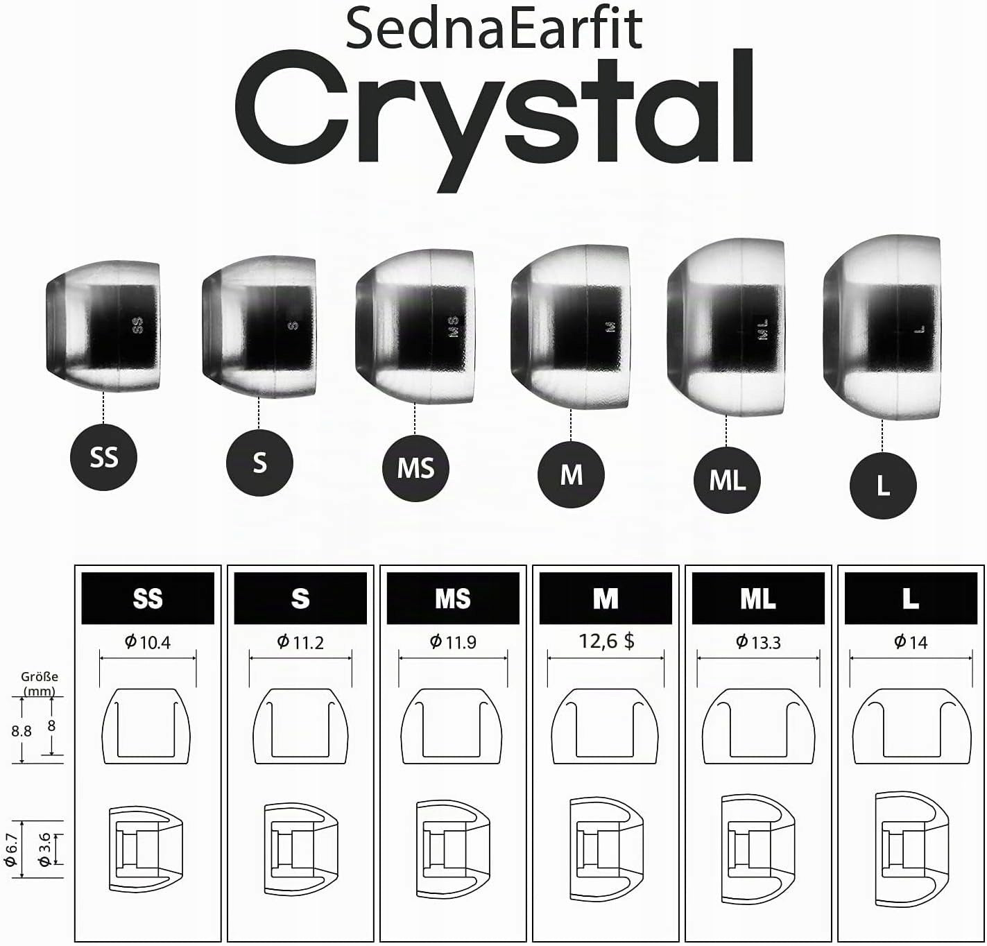 AZLA SednaEarfit Earbuds Eraser Pads for M ML L 3 Set Headphones Packaging status original