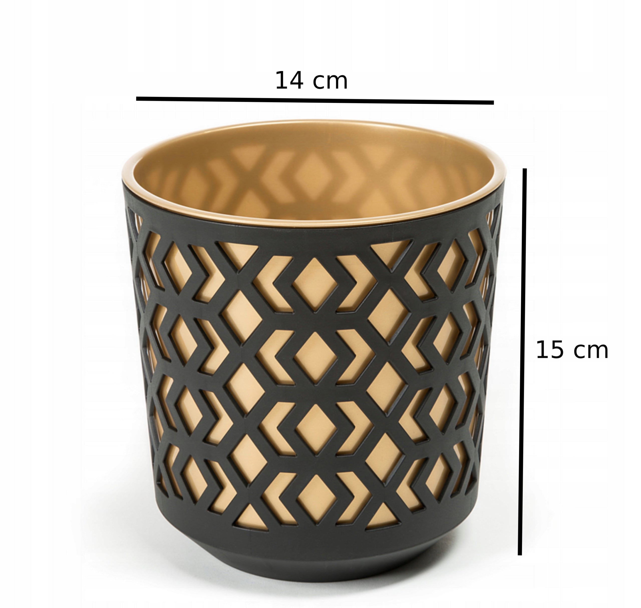 AZTEK flowerpot 14 h15 BLACK, gold insert EAN (GTIN) 5900119497904